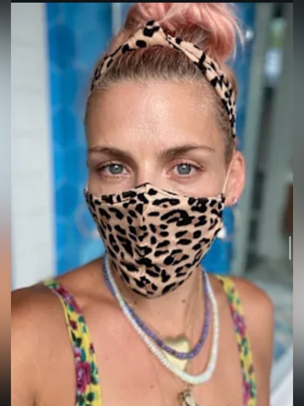 Lele Sadoughi Headband and Face Mask Set